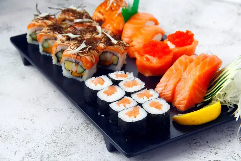 Freshly made assorted Japanese food